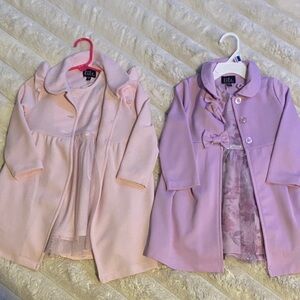 2Kids' Pink and Purple Pea Coats with dress by